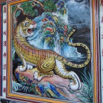 Artwork at chinese temple in Kuching